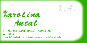 karolina antal business card